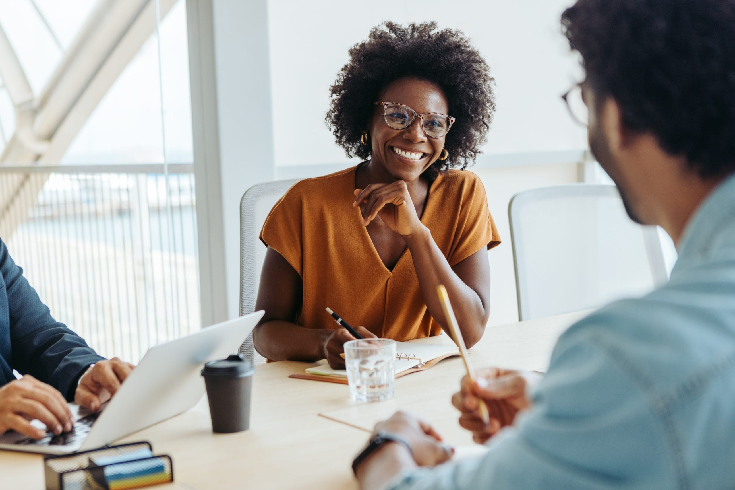 Woman in team meeting