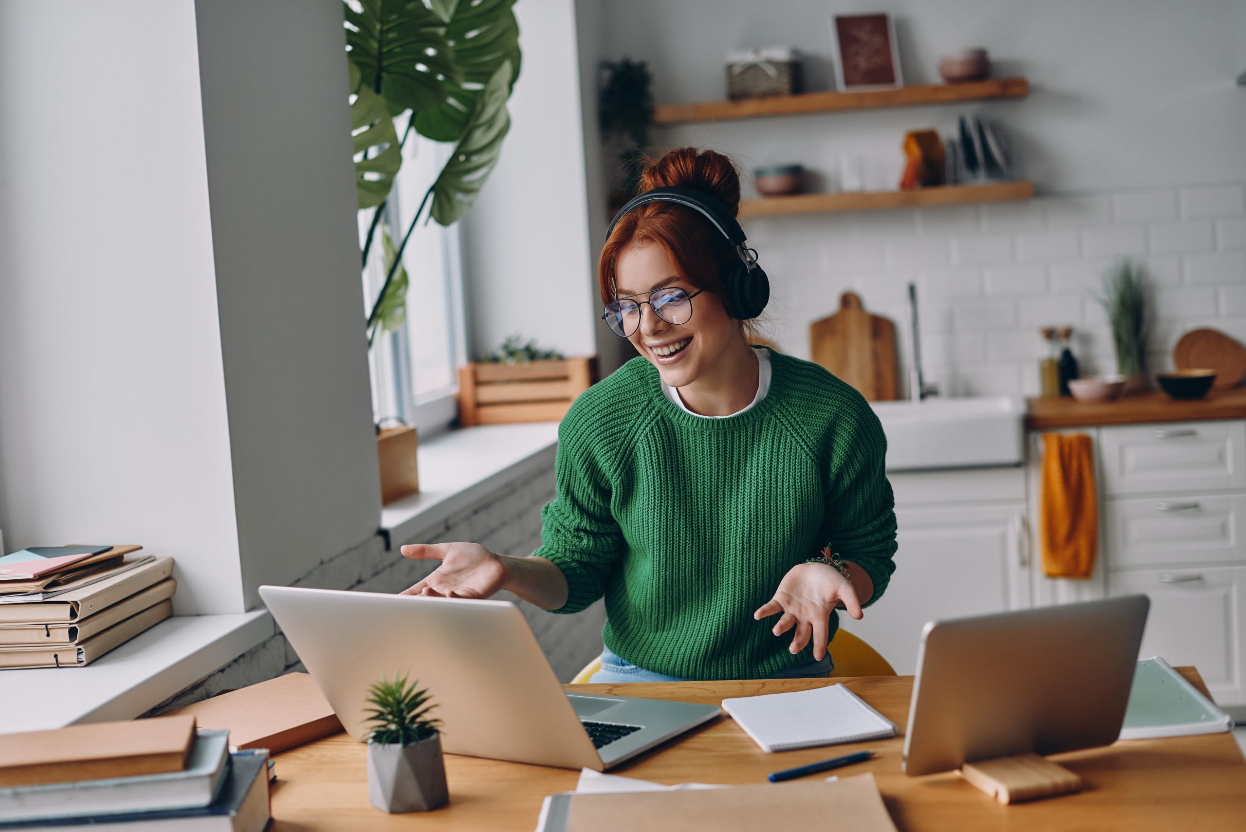 Woman leading a virtual training session