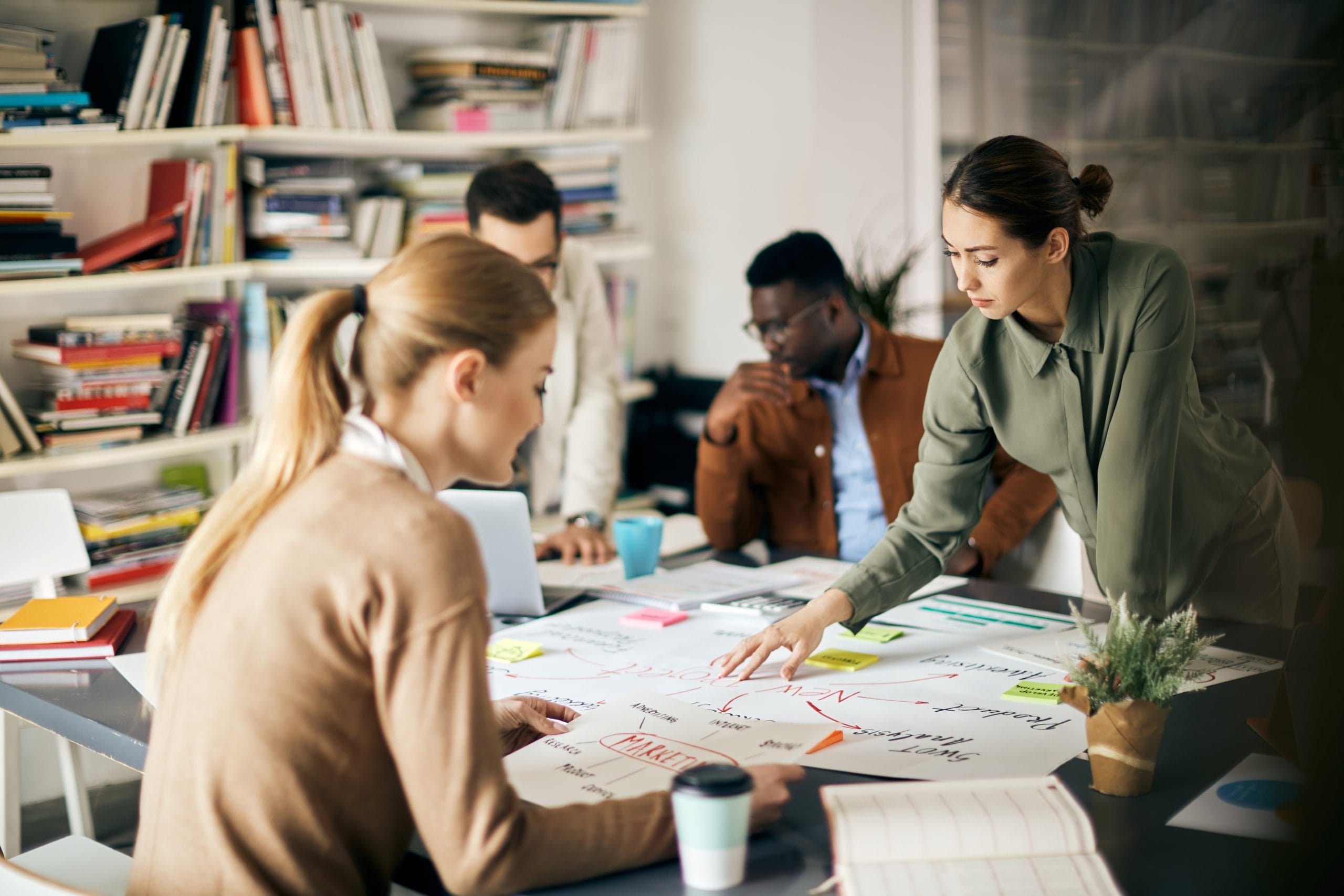 Team working together at a desk